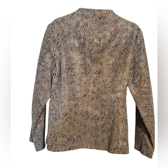 Chicos 100% Leather Laser Cut Out Lightweight Jacket - Picture 11 of 13